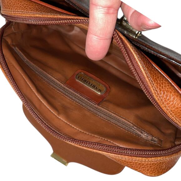 Vintage MARFORIO Brown Pebbled Geuine Leather Crossbody / Shoulder Bag - Picture 11 of 11